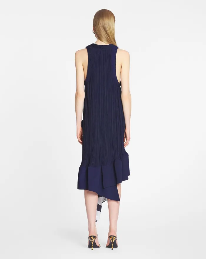 Pleated Midi Dress Japanese Ink Women Lanvin Dresses