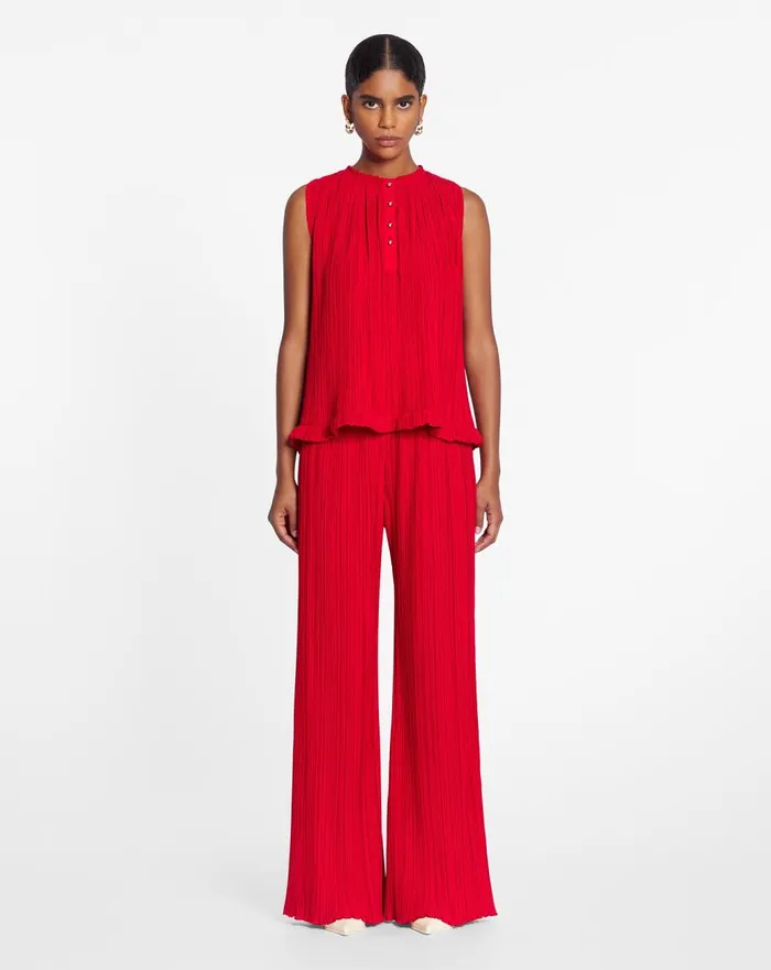 Pleated Pants Flame Women Lanvin Pants Pleated Pants Flame Women Lanvin Pants