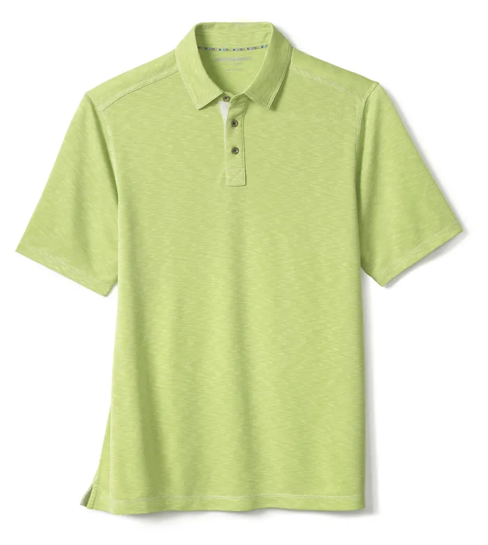 Polos and Tees Vintage Slub Polo Lime Johnston and Murphy Men