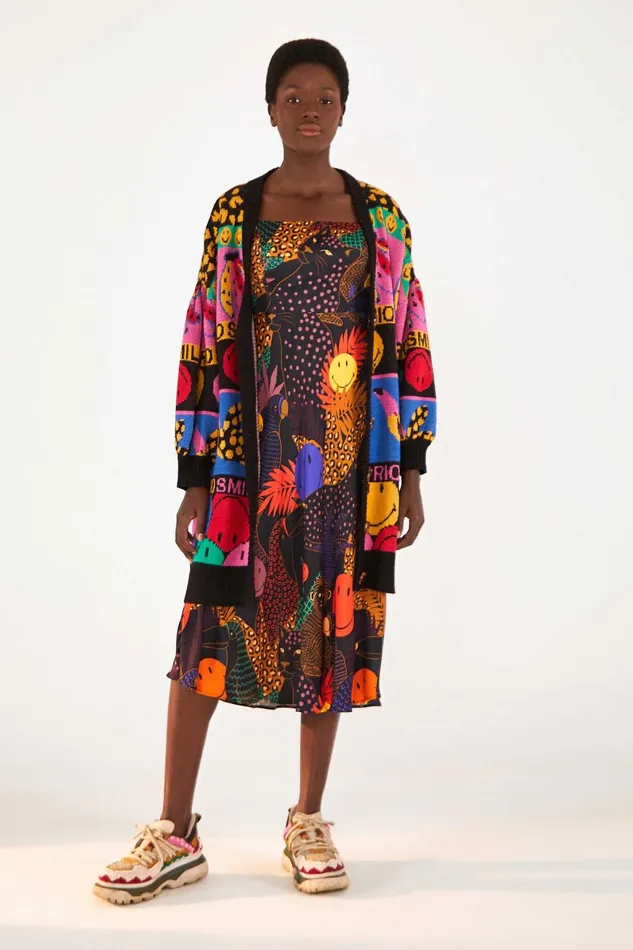 Pop Jungle Smiley Midi Dress Women Farm Rio Midi Dresses