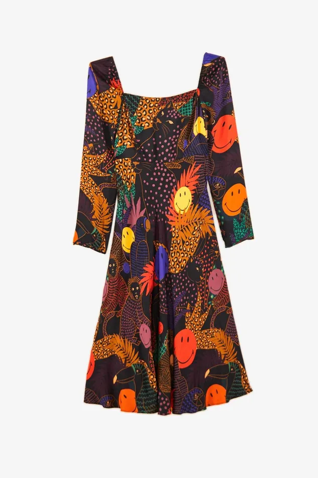 Pop Jungle Smiley Midi Dress Women Farm Rio Midi Dresses