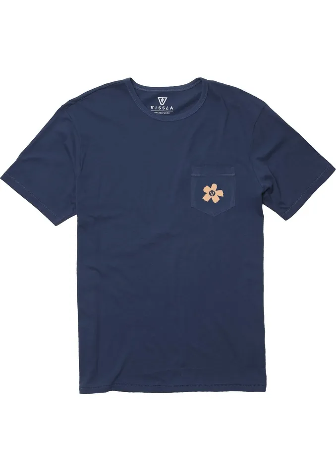 Premium Tees Waterlogged Organic Pkt Tee Dark Denim Vissla Men