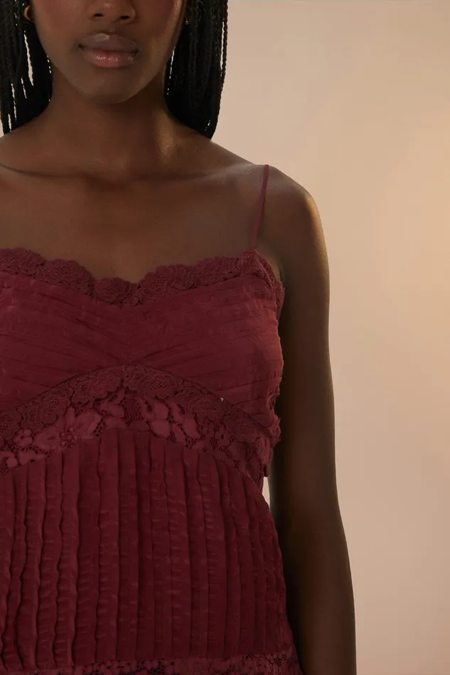 Purple Lace Sleeveless Blouse Women Farm Rio Blouses