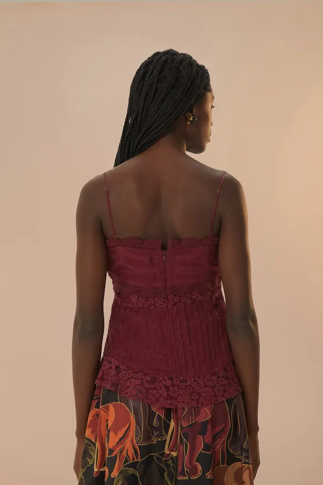 Purple Lace Sleeveless Blouse Women Farm Rio Blouses