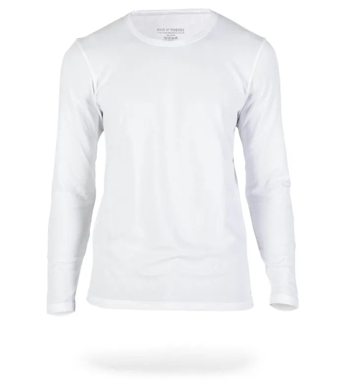 Ready For Everything Long Sleeve Crew Neck Tee White Shirt 1 Pack Men Pair Of Thieves LongSleeve Tees