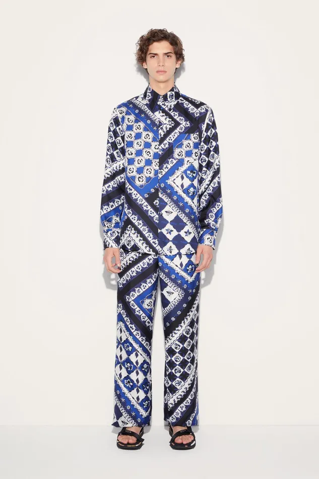 Ready To Wear Men PUCCI FestaPrint SilkTwill Trousers