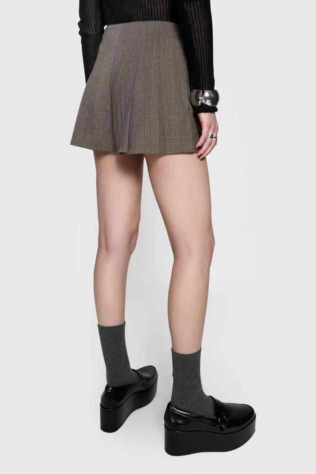 Rebecca Minkoff Carson Pleated Skort Chestnut Women Bottoms