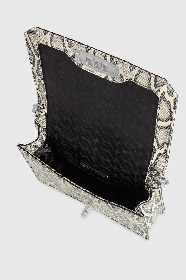 Rebecca Minkoff Chevron Quilted Small Love Crossbody Blackwhite Women Crossbody Bags