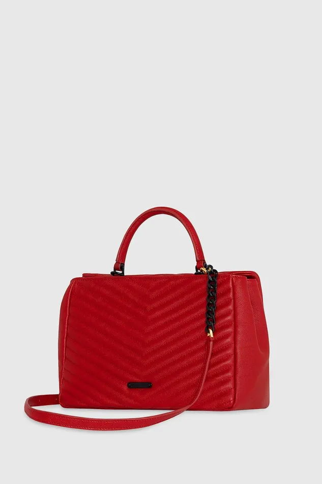 Rebecca Minkoff Edie Large Top Handle Shoulder Seduction Red Women Top Handle Bags
