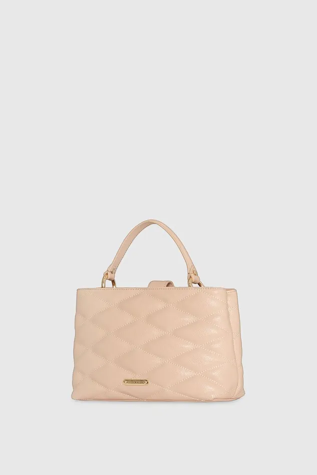 Rebecca Minkoff Edie Top Handle Satchel With Diamond Quilt Nude Women Top Handle Bags