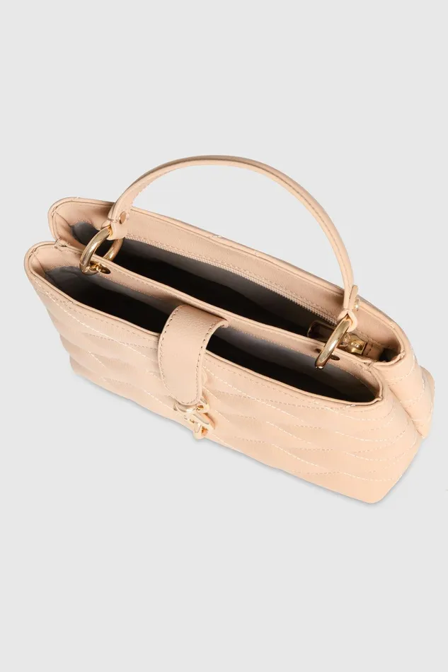 Rebecca Minkoff Edie Top Handle Satchel With Diamond Quilt Nude Women Top Handle Bags