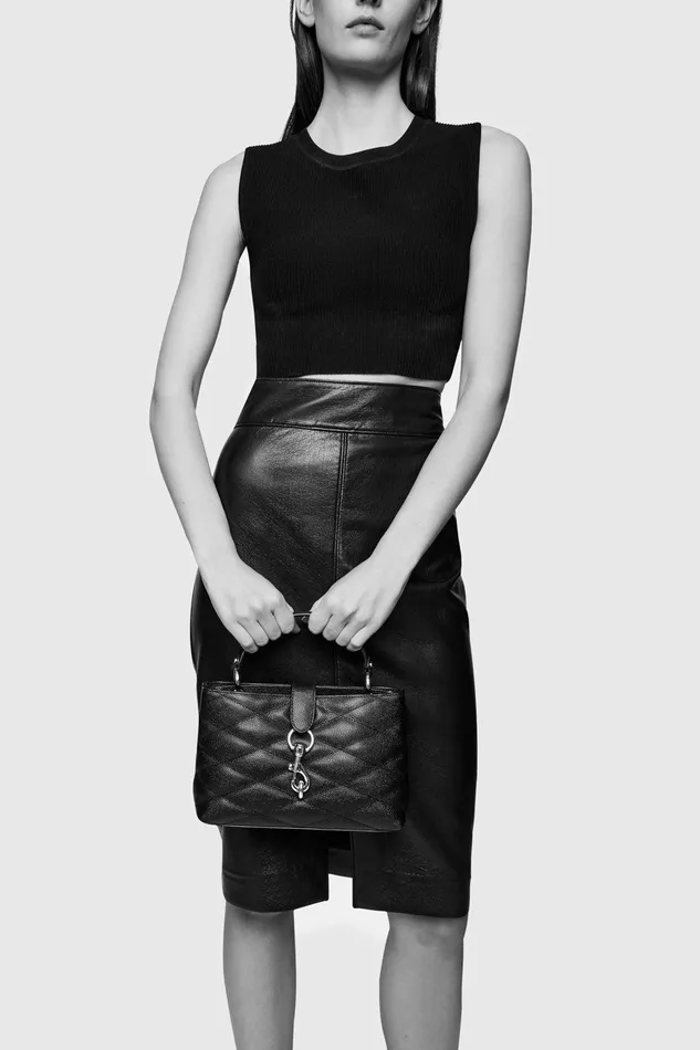 Rebecca Minkoff Edie Top Handle Satchel With Diamond Quilt Nude Women Top Handle Bags