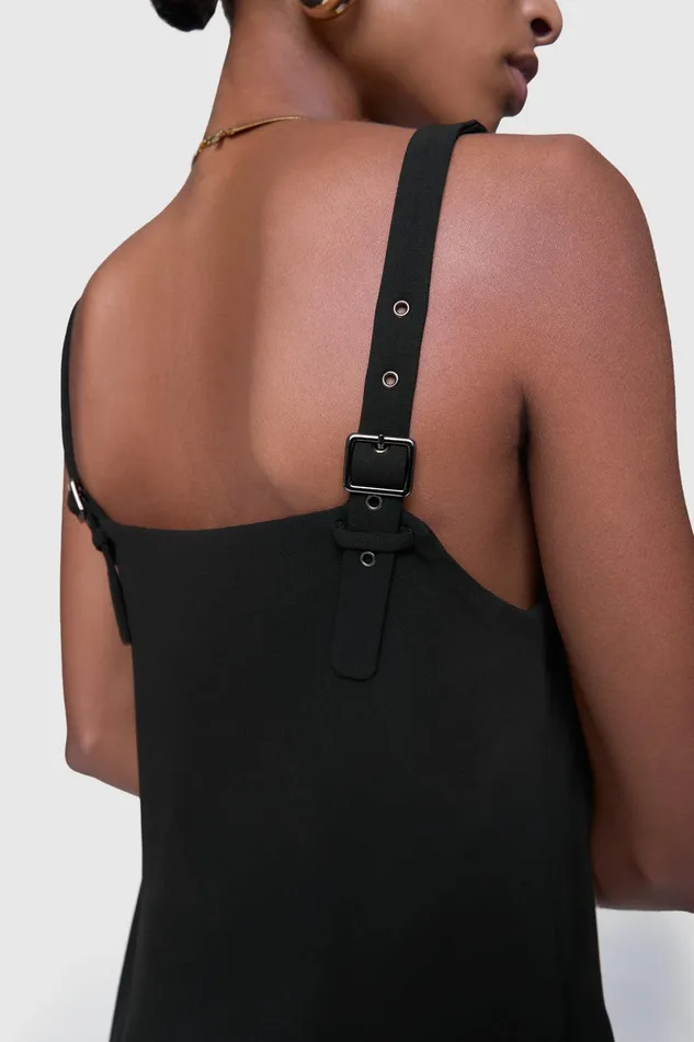 Rebecca Minkoff Goldie Romper Dress Black Women Dresses