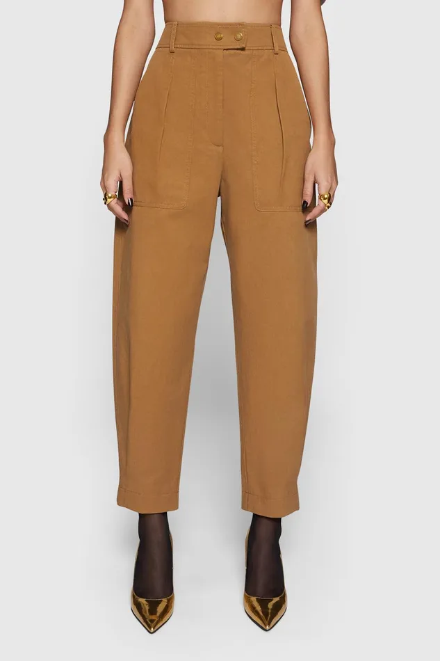 Rebecca Minkoff Houston Pleated Utility Pant Honey Women Bottoms
