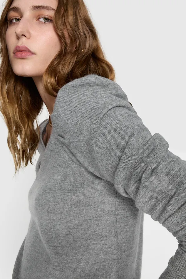 Rebecca Minkoff Janine Sweater Stone Women Sweaters and Sweatshirts