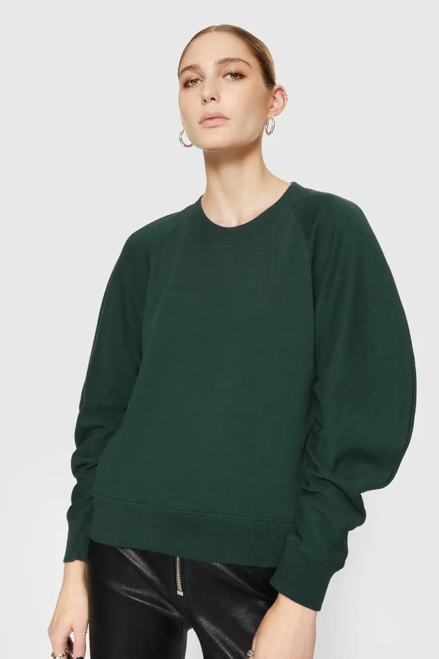 Rebecca Minkoff Joan Sweatshirt Deep Jade Women Tops