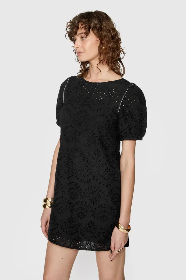 Rebecca Minkoff Lincoln Eyelet Dress Black Women Dresses
