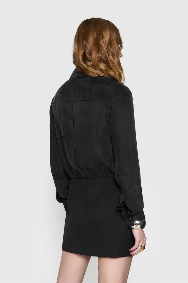 Rebecca Minkoff Mckenna Draped Mini Dress Black Women Dresses