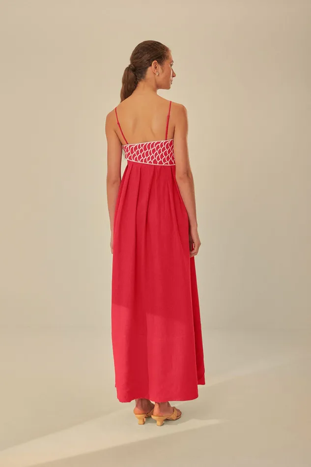 Red Fish Top Maxi Dress Women Farm Rio Maxi Dresses