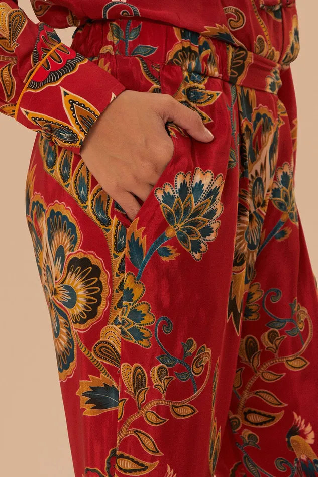 Red Maxi Floral Pajama Pants Women Farm Rio Pants