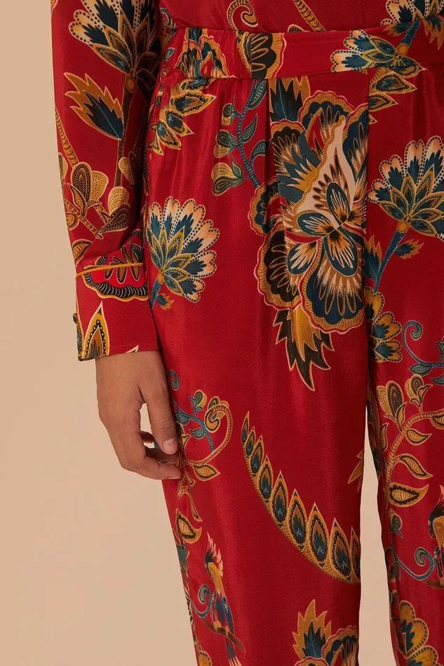 Red Maxi Floral Pajama Pants Women Farm Rio Pants