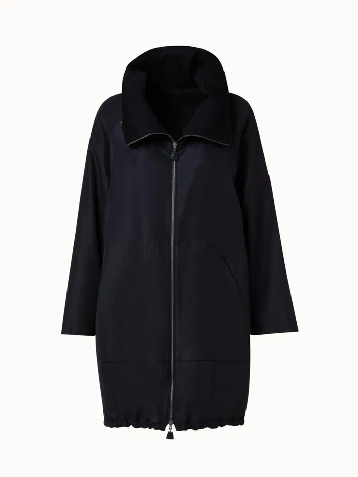 Reversible Cashmere And Silk Parka Black Women Akris Cashmere