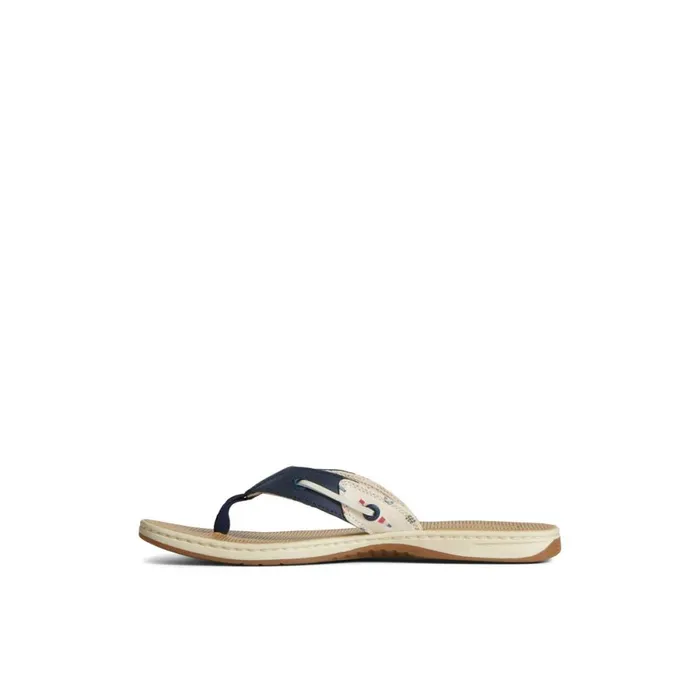 Sandals Women Sperry Seafish Nautical Flip Flop White