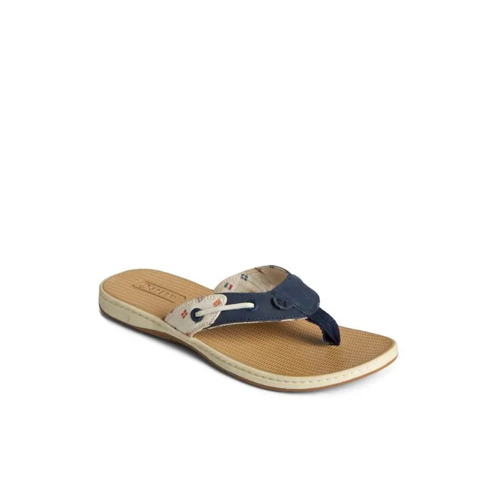 Sandals Women Sperry Seafish Nautical Flip Flop White