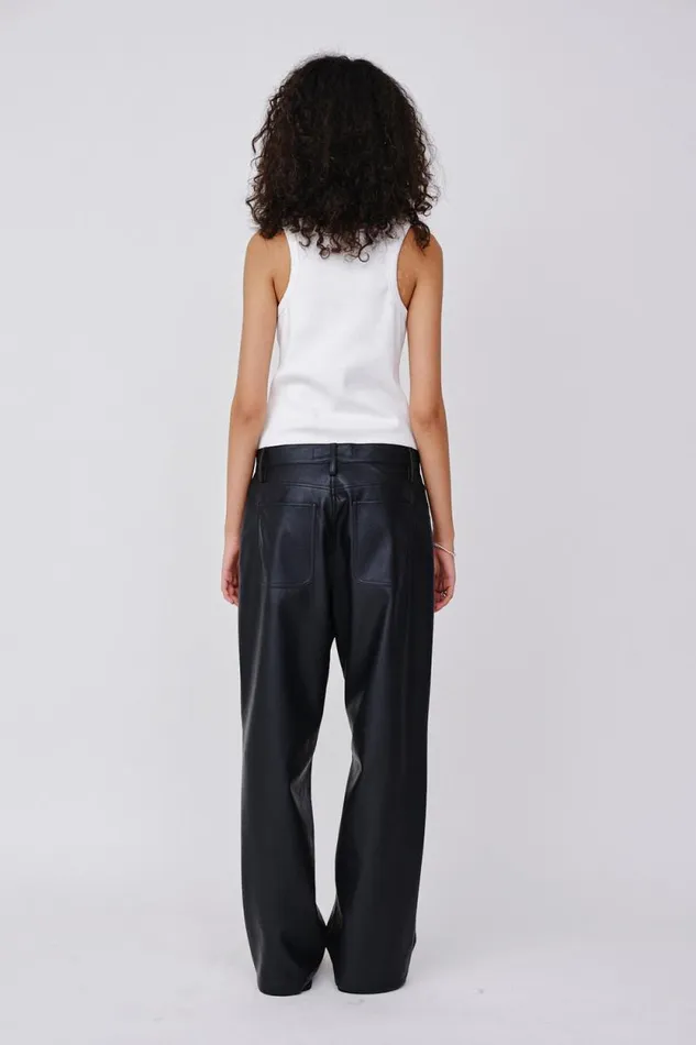 Santiago Immitated Leather 8211 Black Women Won Hundred Trousers