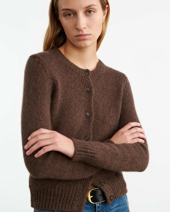 SASKIA CASHMERE CARDIGAN Redwood Melange Women Knits and Sweaters Nili Lotan