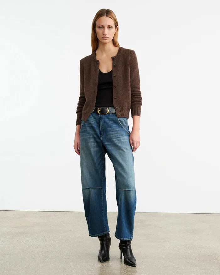 SASKIA CASHMERE CARDIGAN Redwood Melange Women Knits and Sweaters Nili Lotan