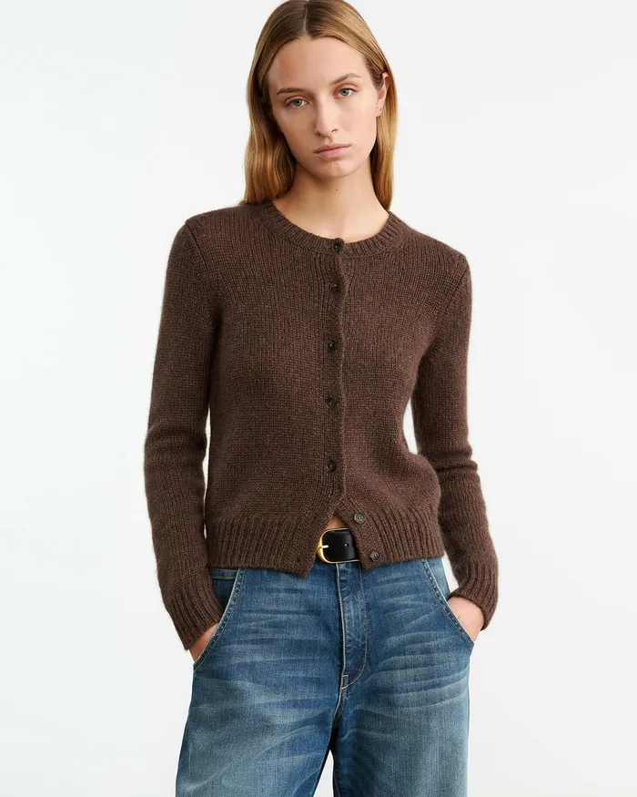SASKIA CASHMERE CARDIGAN Redwood Melange Women Knits and Sweaters Nili Lotan