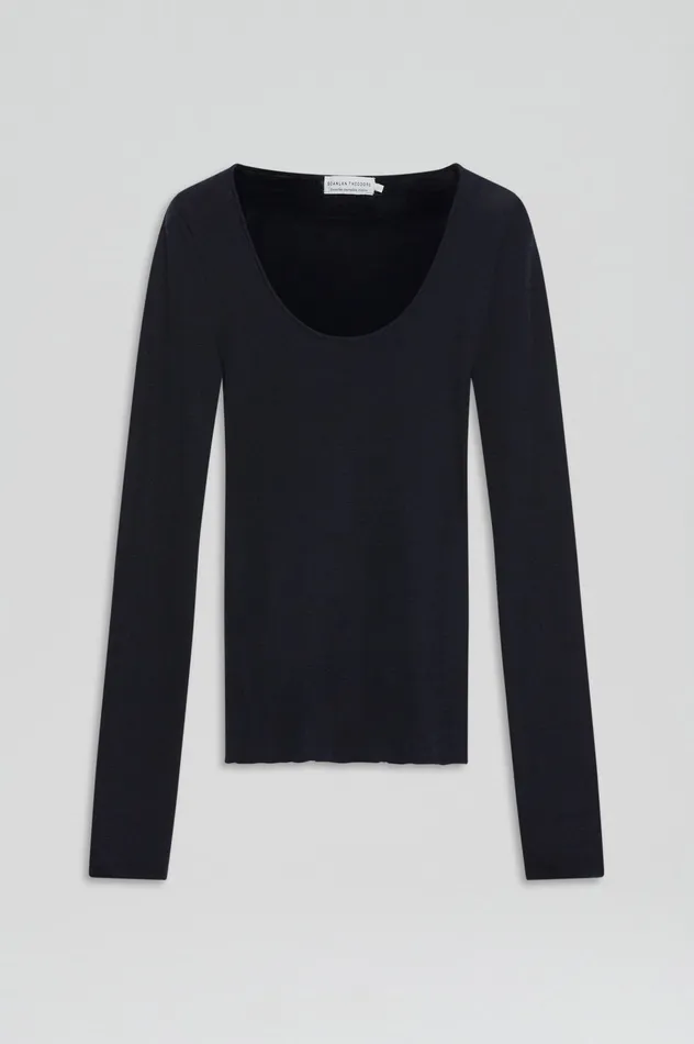 Scanlan Theodore BABYWOOL SCOOP NECK NAVY ALL Women Knitwear Scanlan Theodore BABYWOOL SCOOP NECK NAVY ALL Women Knitwear