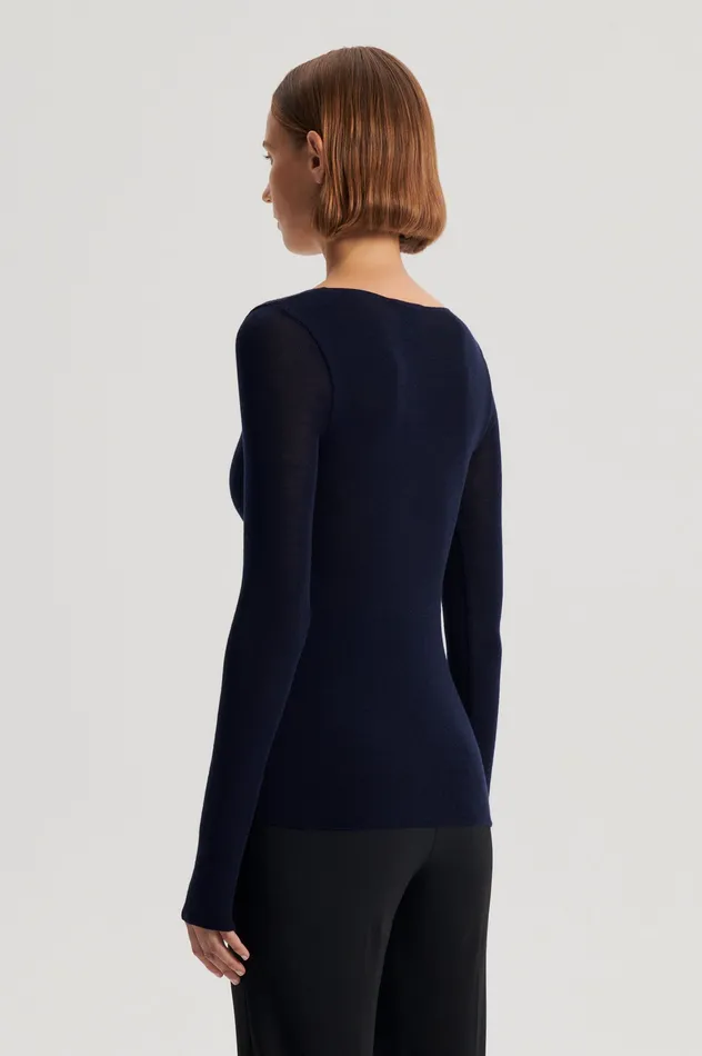 Scanlan Theodore BABYWOOL SCOOP NECK NAVY ALL Women Knitwear Scanlan Theodore BABYWOOL SCOOP NECK NAVY ALL Women Knitwear