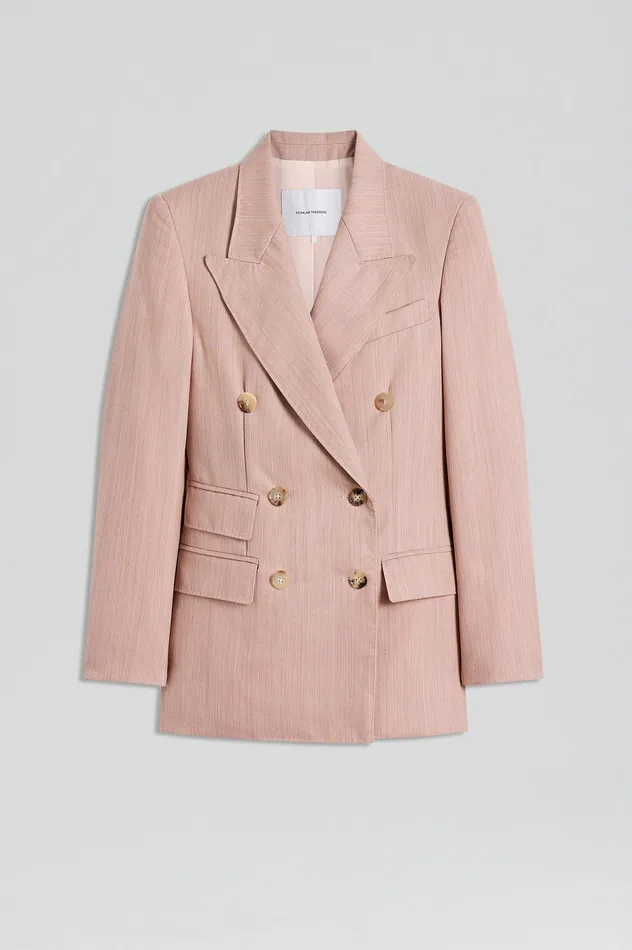 Scanlan Theodore Jackets Women TAILORED DOUBLE POCKET JACKET PINK Scanlan Theodore Jackets Women TAILORED DOUBLE POCKET JACKET PINK