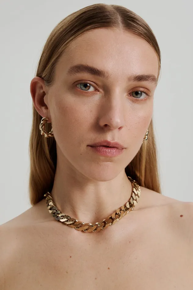 Scanlan Theodore Jewelry Women CHUNKY FLAT CHAIN CHOKER LIGHTGOLD