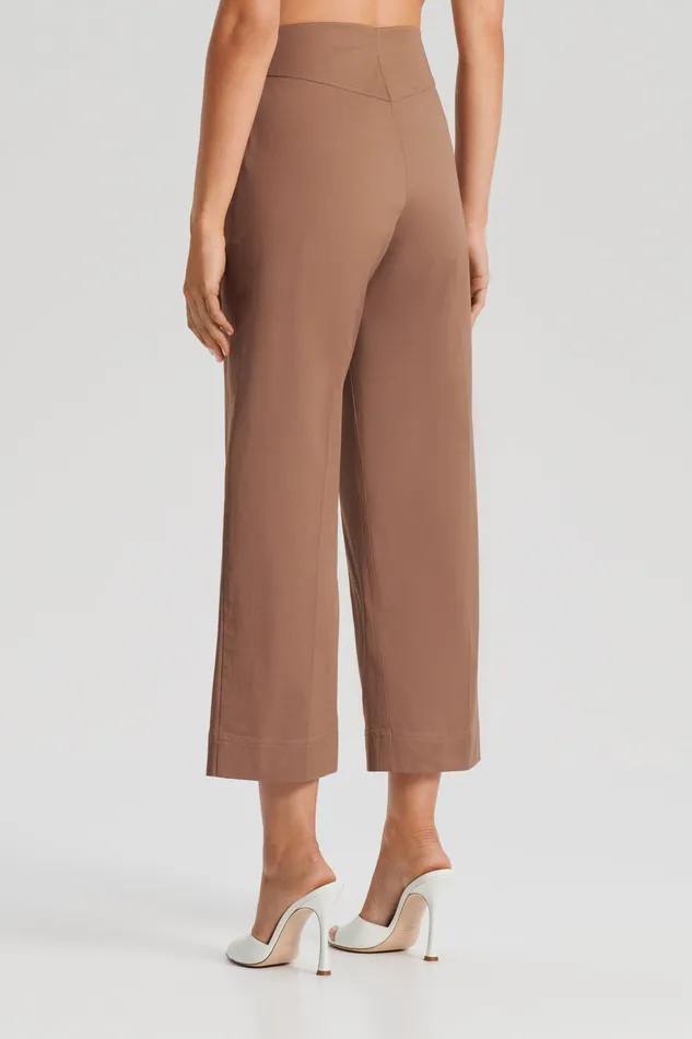 Scanlan Theodore SATEEN CROPPED WIDE LEG TROUSER MOCHA Women Trousers Scanlan Theodore SATEEN CROPPED WIDE LEG TROUSER MOCHA Women Trousers