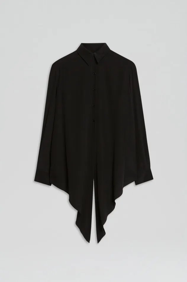 Scanlan Theodore SILK TIE FRONT SHIRT BLACK Women Tops Scanlan Theodore SILK TIE FRONT SHIRT BLACK Women Tops
