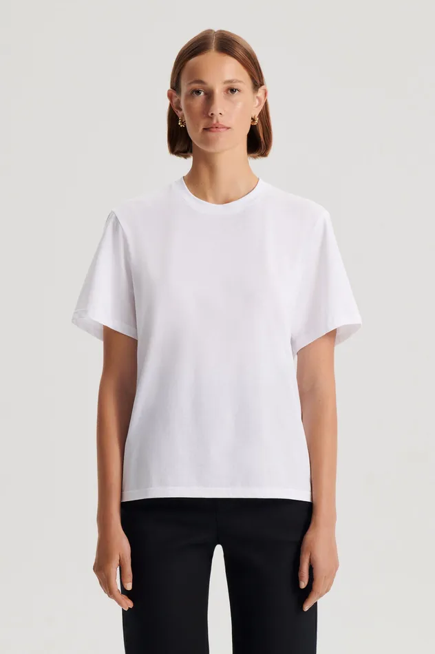 Scanlan Theodore Tops Women MERCERISED LOOSE FIT TSHIRT WHITE