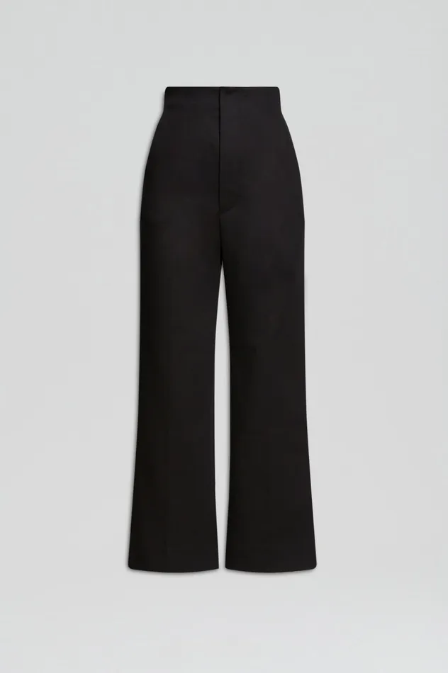 Scanlan Theodore Trousers Women MERCERISED COTTON TROUSER BLACK Scanlan Theodore Trousers Women MERCERISED COTTON TROUSER BLACK