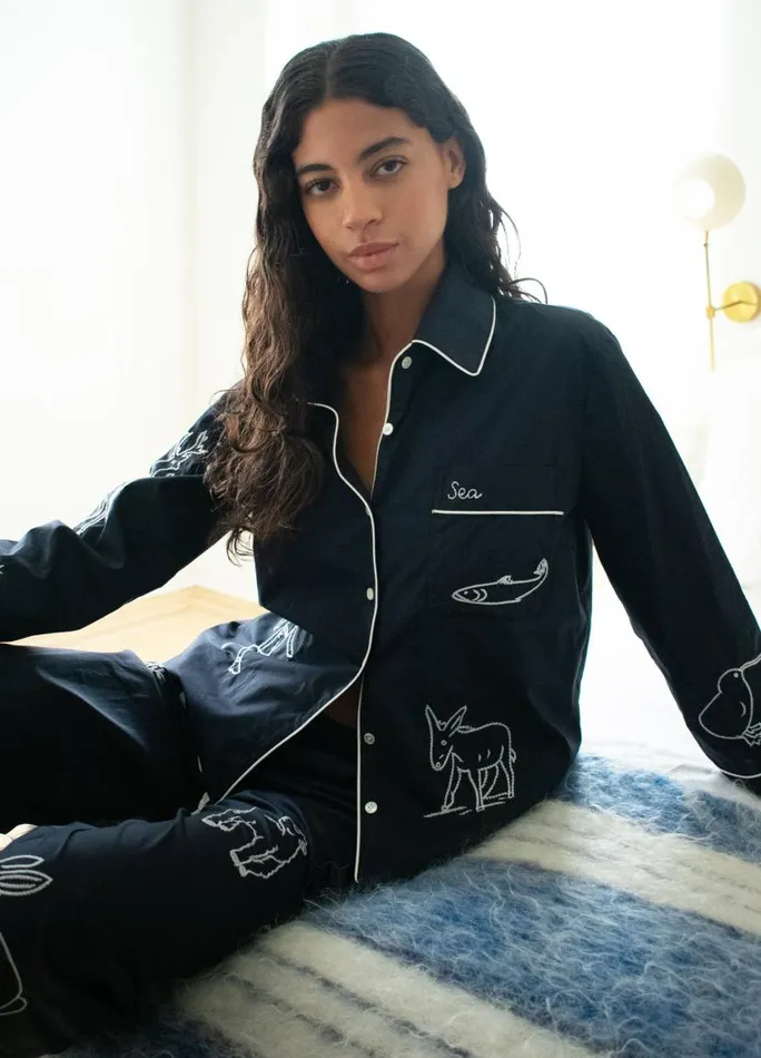 Sea New York Sleepwear Women Demi PJ Set Navy
