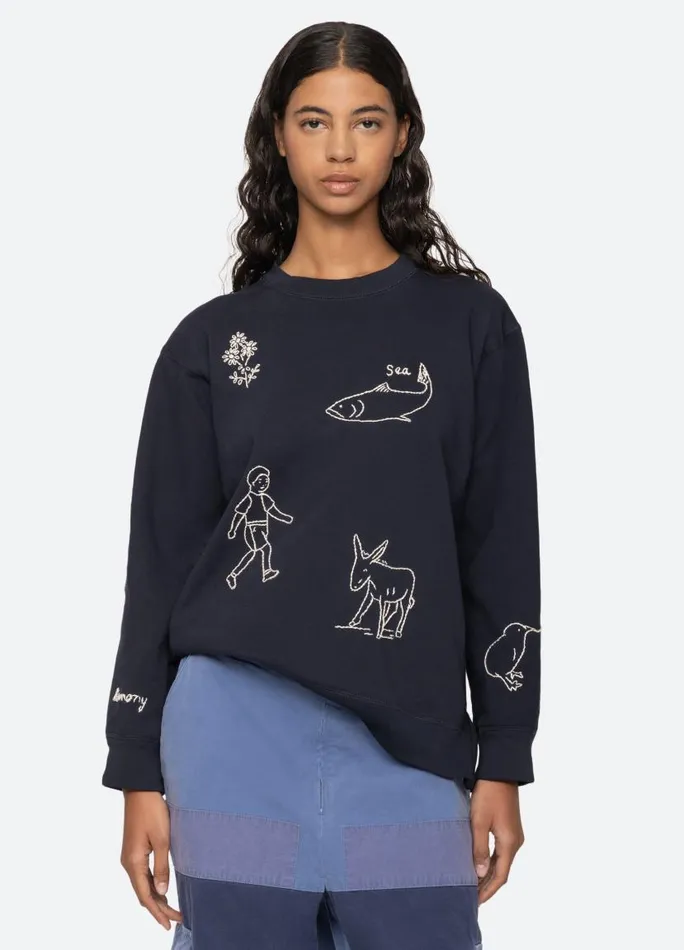 Sea New York Tops Women Demi Sweatshirt Navy Sea New York Tops Women Demi Sweatshirt Navy