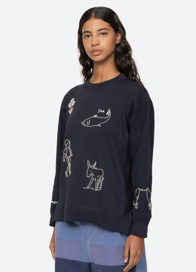 Sea New York Tops Women Demi Sweatshirt Navy Sea New York Tops Women Demi Sweatshirt Navy