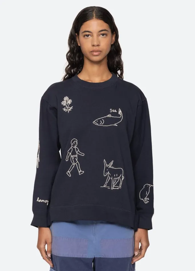 Sea New York Tops Women Demi Sweatshirt Navy Sea New York Tops Women Demi Sweatshirt Navy