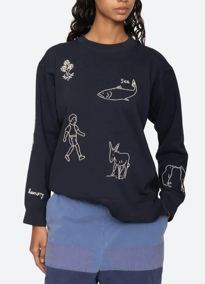 Sea New York Tops Women Demi Sweatshirt Navy Sea New York Tops Women Demi Sweatshirt Navy