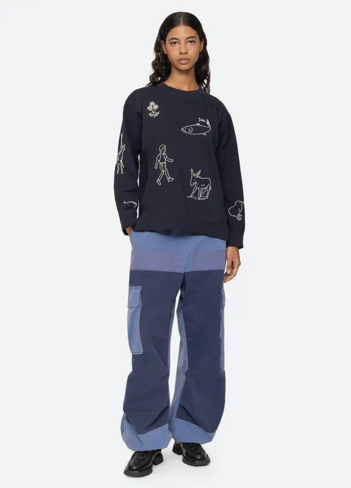 Sea New York Tops Women Demi Sweatshirt Navy Sea New York Tops Women Demi Sweatshirt Navy