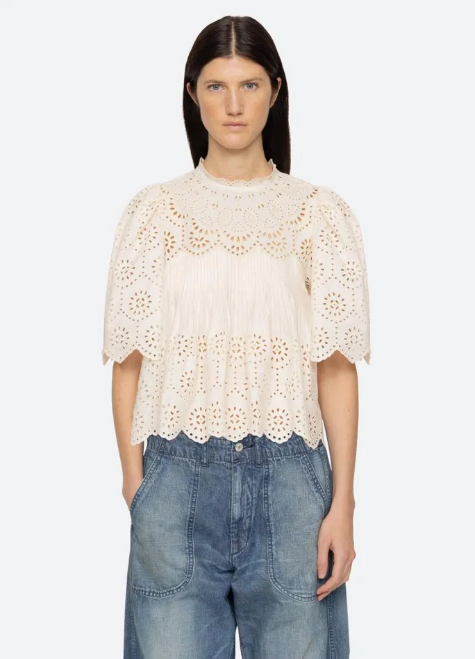 Sea New York Tops Women Lainey SS Top Cream