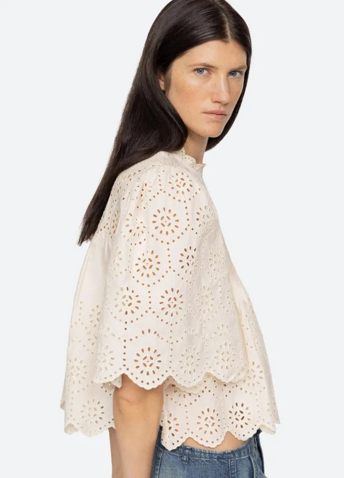 Sea New York Tops Women Lainey SS Top Cream Sea New York Tops Women Lainey SS Top Cream