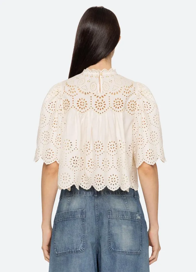 Sea New York Tops Women Lainey SS Top Cream Sea New York Tops Women Lainey SS Top Cream