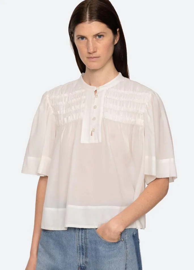 Sea New York Tops Women Nomi SS Top Cream Sea New York Tops Women Nomi SS Top Cream